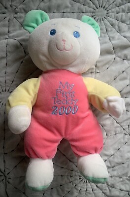2000 Dan Dee Soft Expressions My First Teddy Bear Rattle Baby Plush Toy