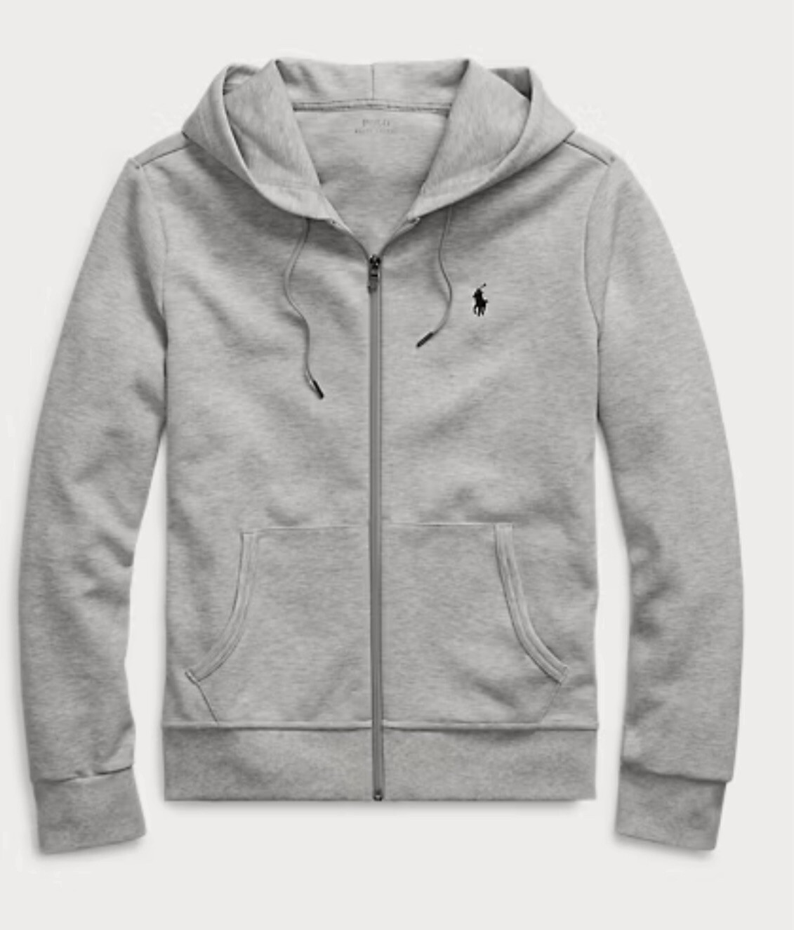 PONY Felpa Ralph Lauren Polo grigia con zip intera Ralph Lauren nuova con etichette XXL $138