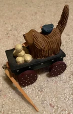 Williraye Studio Folk Art ~ Dog on Cart with Snowballs ~  Part of WW2232