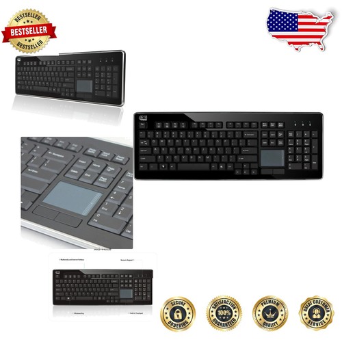 SlimTouch Desktop Keyboard w/ Touchpad & Multimedia Keys - Elegant Black Design