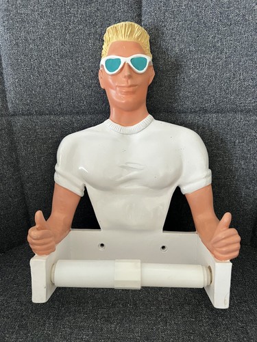 Rare 1986 Toilet Paper Novelty Holder 3D Retro 80s Pop Art Signed Vintage