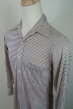 Vintage 60's 70's Arrow Decton Mod Retro Big Collar Shirt Polyester L/M Hippie