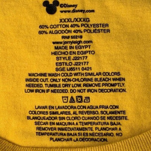 Mickey Mouse Shirt Girl XXXL Juniors Crop Top Yellow Tongue Disney Top Core Nw - Picture 5 of 7