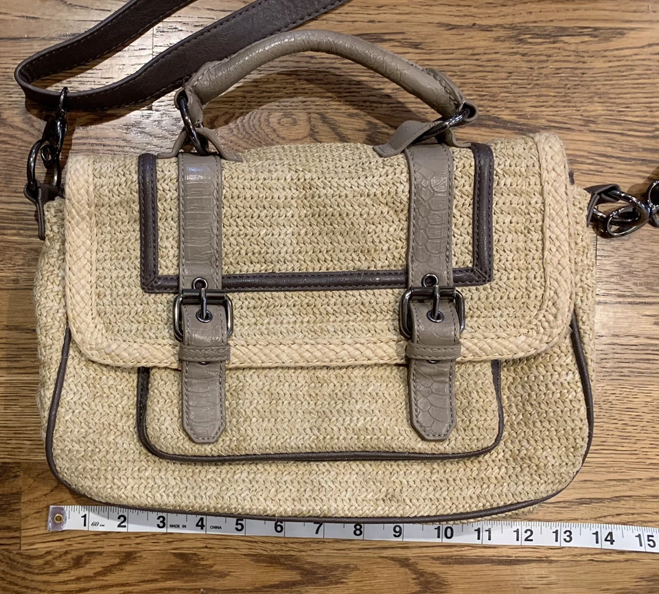 Boho Vera Wang Yute Sisal Tejido Cartera Paja Mensajero Foto 2 de 4