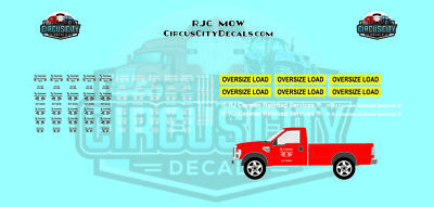 RJ Corman MOW Truck HO 1:87 Scale Decal Set