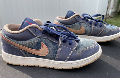 Nike Air Jordan 1 Low SE GS Original Sneaker DM4692-400 Kids Denim 