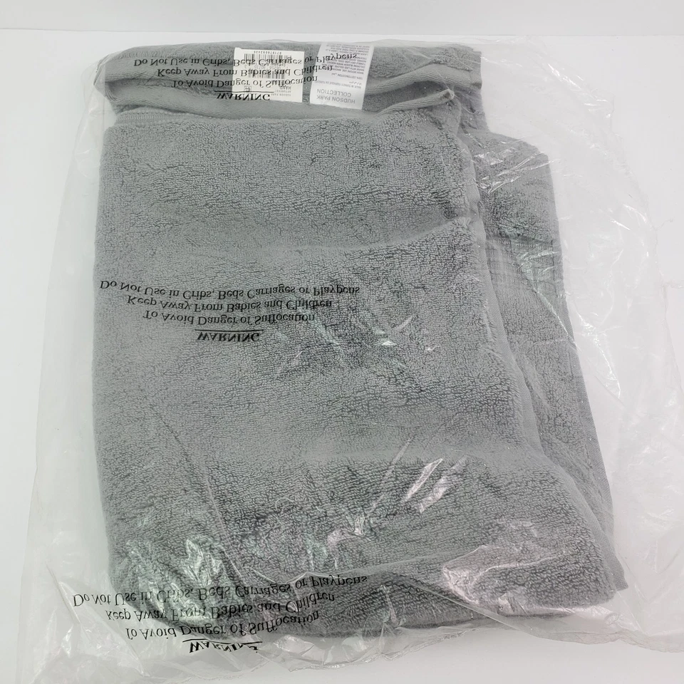 Toalla de mano de algodón turco gris baño para el hogar Hudson Park Collection Foto 3 de 3