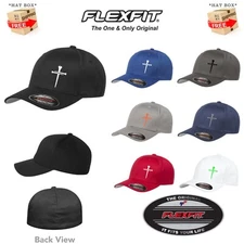 GOD THREE CRUCIFIXION NAIL CROSS RELIGION  FLEXFIT HAT  *FREE SHIPPING in BOX*