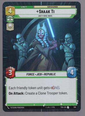Star Wars Unlimited TotR Foil Hyperspace Karte TWI366 Shaak Ti