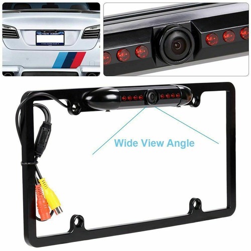 US License Plate Metal Frame Rear View Backup Camera CMOS HD LED Night Vision - Picture 10 of 14