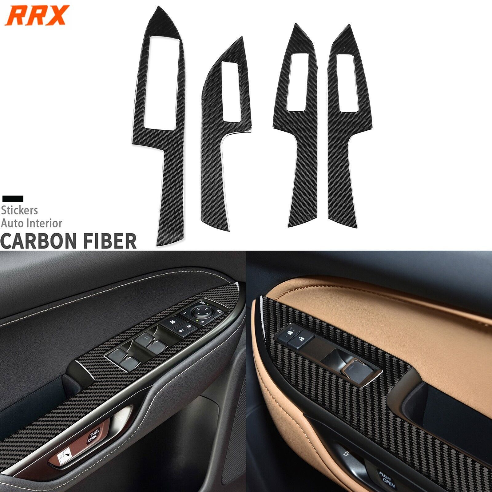 Real Carbon Fiber Window Lift Switch Panel Cover For Lexus NX 250 350 450h 22-25