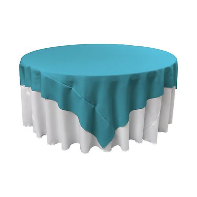 LA Linen Polyester Poplin Square Tablecloth, 90 by 90-Inch.  Made in USA