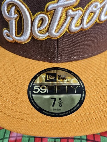Men's New Era Brown Detroit Tigers Tiramisu 59FIFTY Fitted Hat 7 5/8 Cap - Picture 2 of 5