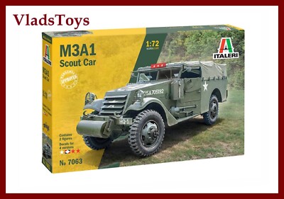 Italeri Plastic Model kit 1/72 Scale M3A1 Scout Car 7063 