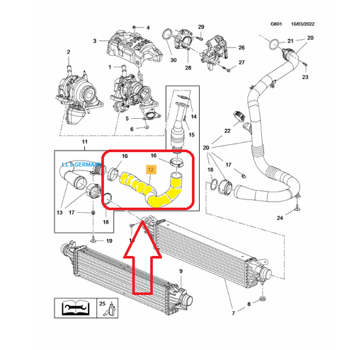 Turboschlauch Ladeluftschlauch für OPEL CORSA E 1.3 CDTI 13439992-835223 - Bild 1 von 1