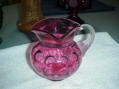 Vintage Fenton Art Glass DOT OPTIC (Cranberry) Ruby Overlay Square