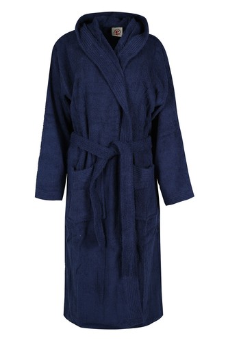 Unisex 100% Cotton Hooded Bath Robe NightWear Terry Toweling Dressing Gown - Imagen 10 de 11