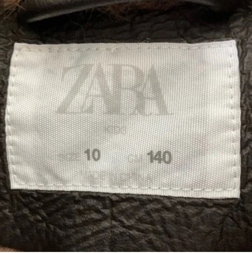 Zara Girls Kid 10 Blk Faux Leather Shearling Biker Jacket Pockets Soft Excellent - Picture 10 of 10