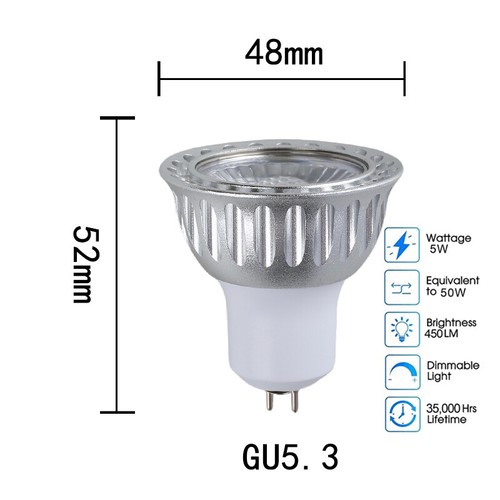 Dimmable Dc24v Led Spotlight Spot Light Cob Lights 36/degree Angle 5w Bulbs Lamp - Picture 7 of 25