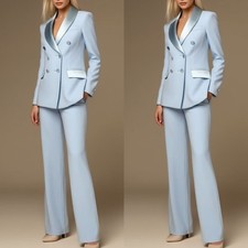 Sky Blue Women Suits Wedding Tuxedos Business Evening Party Ladies Outfit