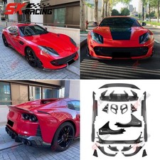 For Ferrari 812 GTS Superfast 18+ Dry Plain Carbon Fiber Front Rear Lip Wing kit