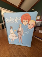 Vintage Barbie Vinyl Case - 1964 Barbie and Ken Doll trunk - Mattel