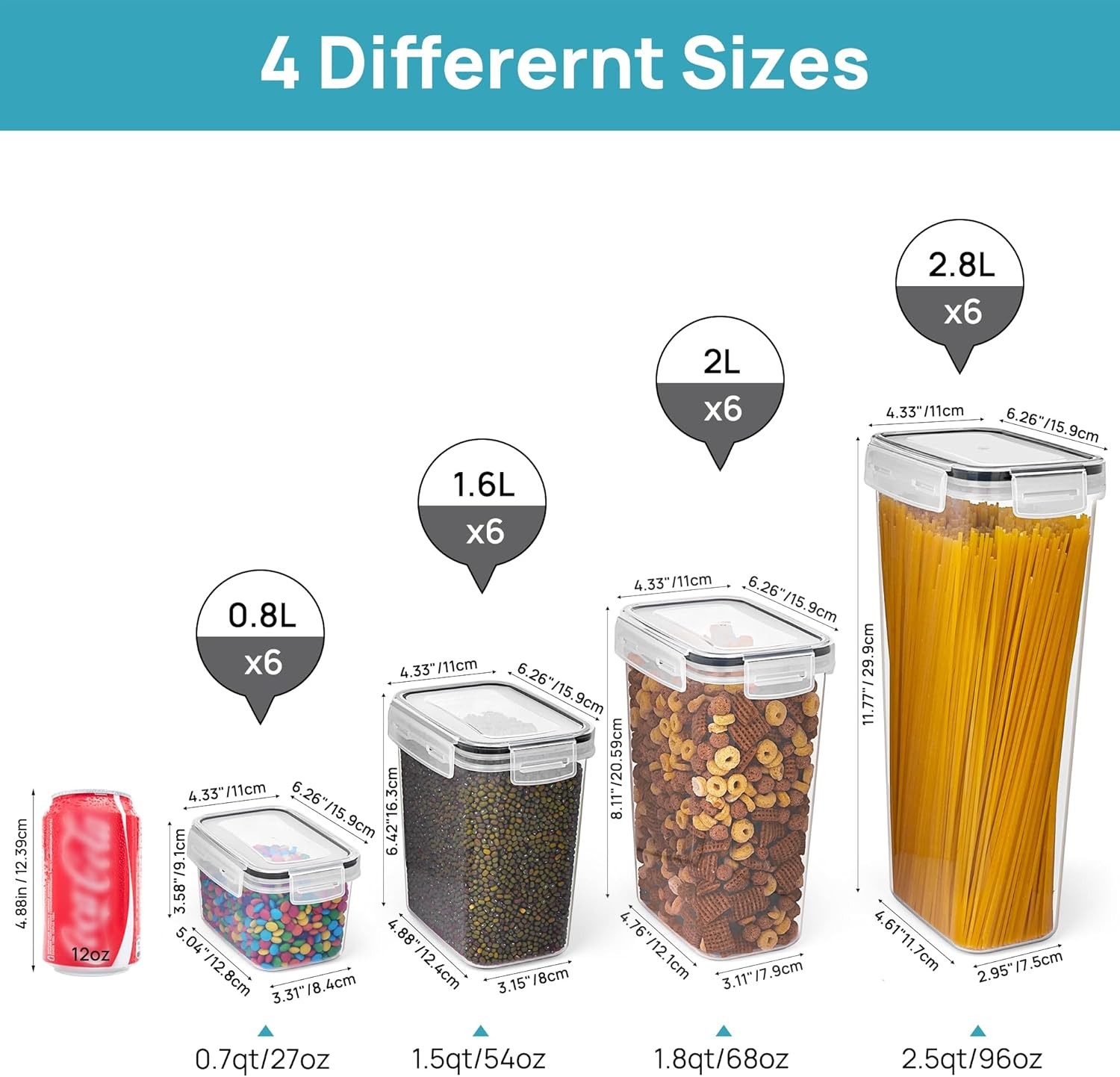 Airtight Food Storage Containers with Lids, Vtopmart 24 pcs Plastic Kitchen and 