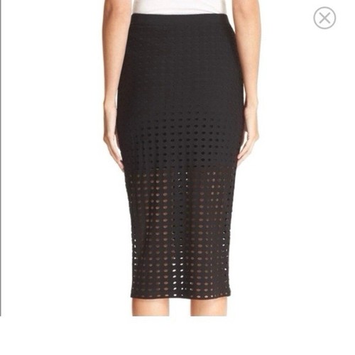 ALEXANDER WANG Rock UK M schwarz Lasercut knielang Stretchstoff - Bild 3 von 4