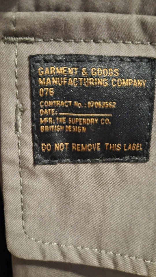 Superdry Chaqueta Militar Squadron Parka Para Hombre Talla Mediana Verde Foto 4 de 4