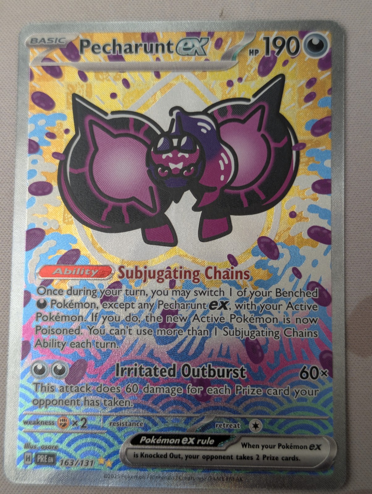 Pecharunt EX 163/131 Pokémon Prismatic Evolutions Special Illustration Rare NM