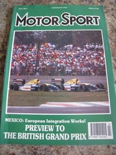 MOTOR SPORT JUL 1991 MEXICO PREVIEW TO BRITISH GP CONNAUGHT B SERIES VAUXHALL CA