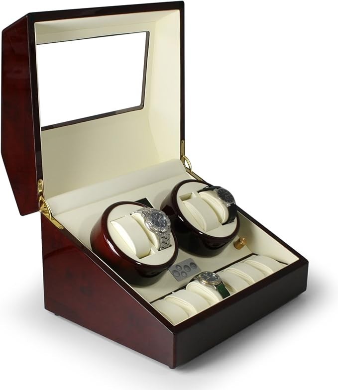 Remontoir 10 montres Klarstein Old Marshall en bois noir pour collectionneurs