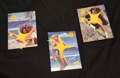 Vintage 1994 3D Damsels Autograph Trading Cards (Set of 3) Near Mint Condition