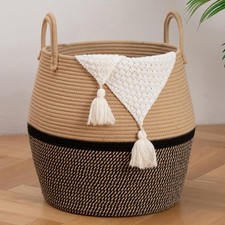 OIAHOMY 60L Blanket Basket with Handle, Storage Basket for Living Room, Laund...