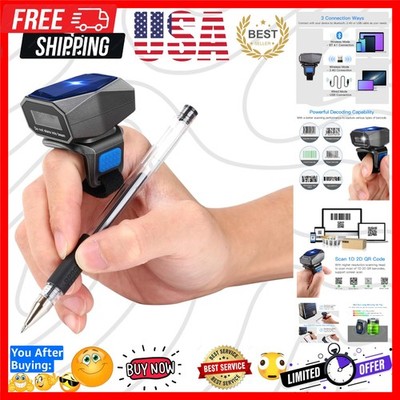 Upgraded 2D Ring Barcode Scanner, USB Wired & 2.4G Wireless & Bluetooth Mini ...