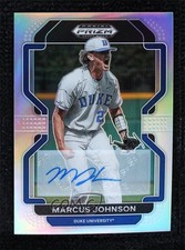 2022 Panini Prizm Draft Picks Silver Marcus Johnson #PDP112 Auto 1h6n