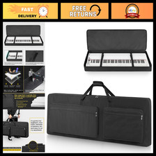Portable 88-Key Keyboard Gig Bag Case with Padded Protection, 4 Pockets  Straps