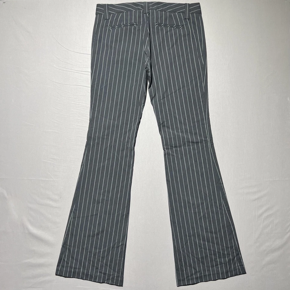 Frankie B Pants Womens 8 Black White Pinstripe Flare Leg Trousers Dress Pant NWT - Image 2 of 4