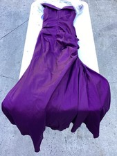 NWT XSCAPE Size 6 Ruffled Off The Shoulder Gown in Plum Purple #7158X