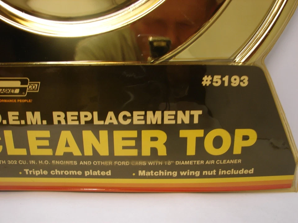 Nuevo de Lote Antiguo Junta Mr. 1984 1985 Ford Saleen Mustang 5,0 L Cromo Filtro de Aire Superior 18” 302 Foto 3 de 4