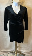 NWT In'voland Black Velvet Faux Wrap Party Dress Size 18W