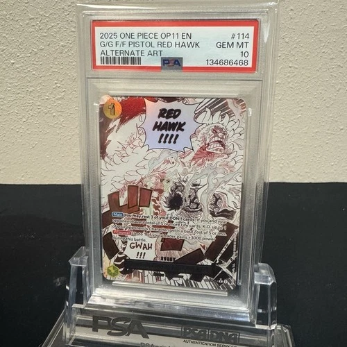 Gum-Gum Fire-Fist Pistol Red Hawk (GGFF) PSA 10 Event Manga Alt OP11-114 English