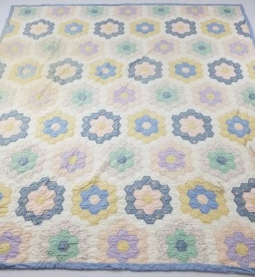 Vintage Handarbeit schöne Großmutters Blume bunte Decke 93x88 Zoll