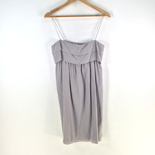 Zimmermann womens dress 0 aus 6 silk pencil slip grey sleeveless zip 119248