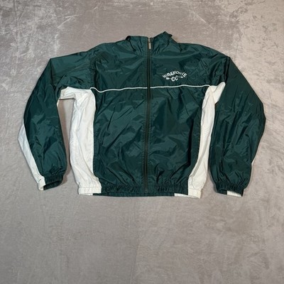 VTG Asics Jacket Mens Mens Large Green Full Zip Windbreaker Lined Outdoors