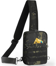 Sling Bag for Men, Tactical Crossbody Bag with Zipper Lock, RFID and Molle Syste