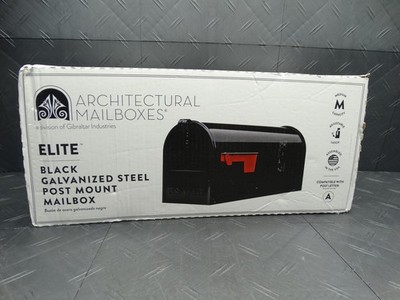 Architectural Mailboxes Elite Black, Medium, Steel, Post Mount Mailbox