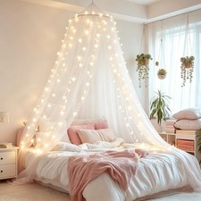 Comtelek Mosquito Net Bed Canopy for 3"W x 3"L Pack of 1 , Light White