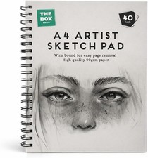 A4 Sketchpad 40 Sheets Sketchbook with 90gsm Thick Paper Wiro Bound Drawing Pad