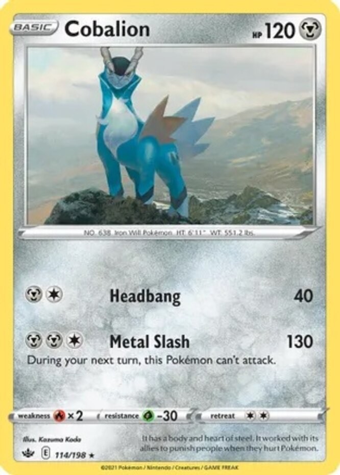 Cobalion - 114/198 - Rare Non-Holo Theme Deck Exclusives (Near Mint) Theme Deck
